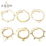 Stainless Steel Link Chain Bangle Bracelet for Women