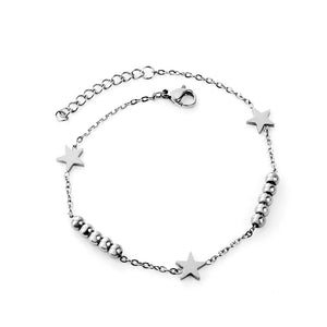 Stars Beads Accessories Link Chain Bracelets Stainless Steel For Women Summer
