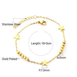 Stars Beads Accessories Link Chain Bracelets Stainless Steel For Women Summer