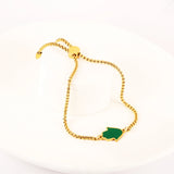 Adjustable Green Palm Link Chain Bracelet Stainless Steel