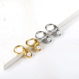 Pearl Stainless Steel Hoops Earrings Piercing Jewelry For Women