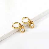 Pearl Stainless Steel Hoops Earrings Piercing Jewelry For Women