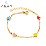 Rabbit Heart Star Balloon Charm Bracelet Stainless Steel