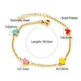 Rabbit Heart Star Balloon Charm Bracelet Stainless Steel