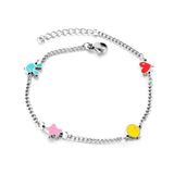 Rabbit Heart Star Balloon Charm Bracelet Stainless Steel