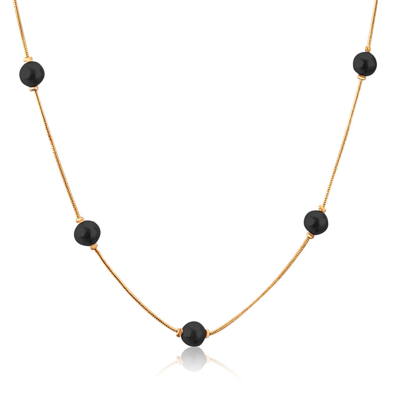 Pearl Pendant Necklace Stainless Steel Snake Chain Choker