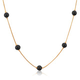 Pearl Pendant Necklace Stainless Steel Snake Chain Choker
