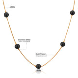 Pearl Pendant Necklace Stainless Steel Snake Chain Choker