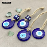 Hemp Rope Evil Eye Keychains Lucky Eye For Women Men Bag Car Eye Key Pendant