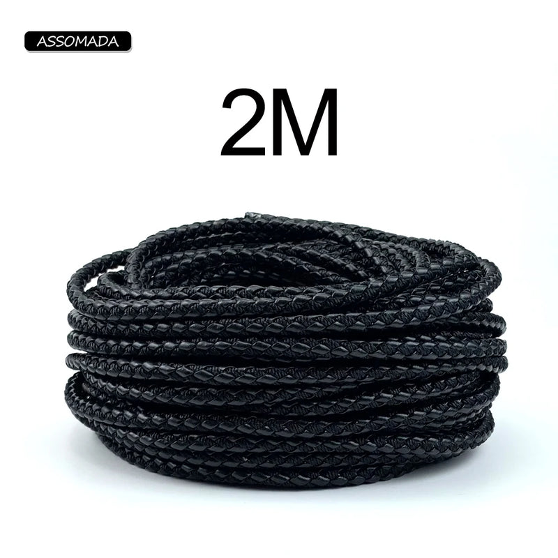 6mm PU Leather Rope Jewelry Making 2Meter DIY Handcraft Braided Leather Cords