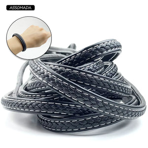 1 Meter Braided Leather Rope for Bracelet Necklace Handcraft Flat Leather Cords