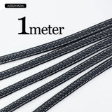 1 Meter Braided Leather Rope for Bracelet Necklace Handcraft Flat Leather Cords