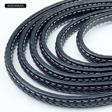 1 Meter Braided Leather Rope for Bracelet Necklace Handcraft Flat Leather Cords