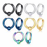 Colorful Huggie Hoop Earrings Stainless Steel Lip Septum