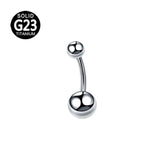 ASTM F136 G23 Titanium Double CZ Zircon Belly Button Rings