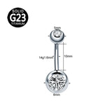 ASTM F136 G23 Titanium Double CZ Zircon Belly Button Rings