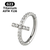 Titanium Zircon Cross Drop Earrings Women Gift Jewelry