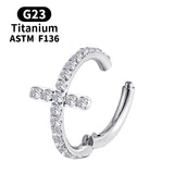 Titanium Zircon Cross Drop Earrings Women Gift Jewelry