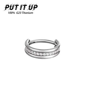 Titanium Nose Ring CZ Conch Pierced Earrings 16G