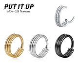 Titanium Nose Ring CZ Conch Pierced Earrings 16G