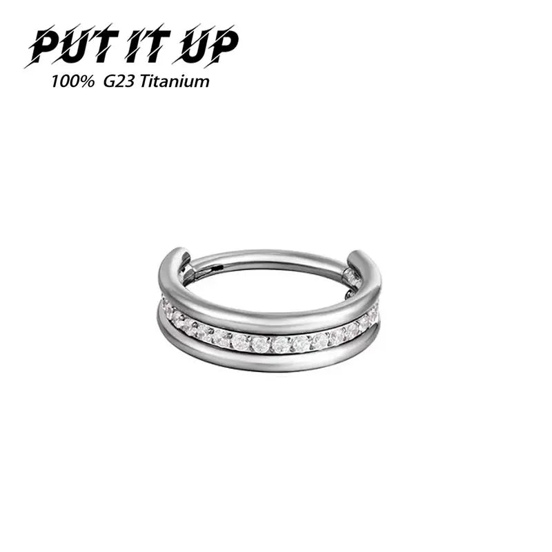 Titanium Nose Ring CZ Conch Pierced Earrings 16G