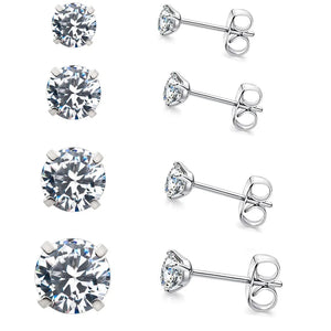 ASTM F136 Titanium Zircon Stud Earrings 2.5mm-5mm