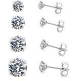 ASTM F136 Titanium Zircon Stud Earrings 2.5mm-5mm