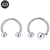 Titanium CZ Horseshoe Ball Nose Septum Ear Cartilage Tragus Piercing