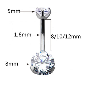 Titanium Double CZ Navel Piercing Belly Button Ring Body Jewelry for Women