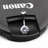 Titanium Double CZ Navel Piercing Belly Button Ring Body Jewelry for Women