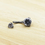 Titanium Double CZ Navel Piercing Belly Button Ring Body Jewelry for Women