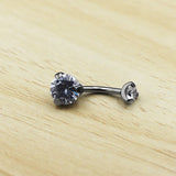 Titanium Double CZ Navel Piercing Belly Button Ring Body Jewelry for Women