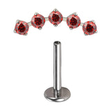 ASTM F136 Titanium 5 Prong CZ Top Ear Studs
