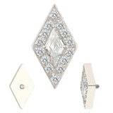 Titanium Rhombus CZ Paved Labret Stud Ear Cartilage Earrings