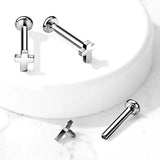 ASTM F136 Titanium 16G Lip Ring Flat Cross Top Labret Piercing