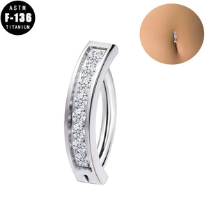 Titanium Navel Belly Button Ring Reverse Curved Piercing Body Jewelry