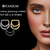 16G Titanium Nose Ring Hinged Segment D Ring Hoop Piercing