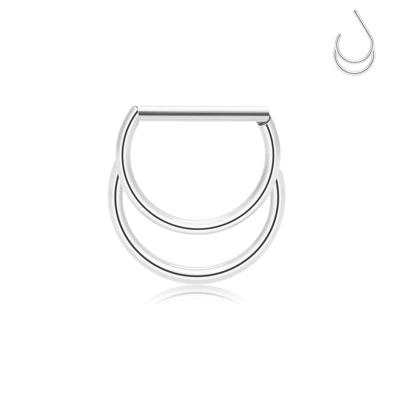 16G Titanium Nose Ring Hinged Segment D Ring Hoop Piercing