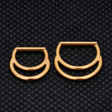 16G Titanium Nose Ring Hinged Segment D Ring Hoop Piercing