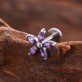 Colorful Zircon Titanium Nose Stud & Earring Set