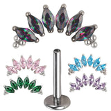 ASTM F136 Titanium PIERC 6 CZ Marquise Ear Cartilage Earrings