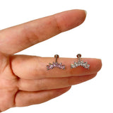 ASTM F136 Titanium PIERC 6 CZ Marquise Ear Cartilage Earrings