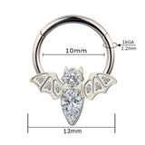 Titanium Hinged Segment Hoop CZ Paved Tragus Ear Ring