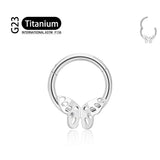 Titanium Hinged Segment Hoop Earring with CZ Paved Tragus Ear Lip Nos