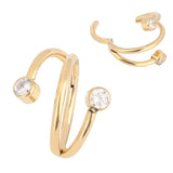 ASTM F136 Titanium Nose Ring CZ Paved Hinged Clicker Hoop Piercing Ear Earring