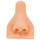 ASTM F136 Titanium CZ Marquise Center Hinged Nose Ring Labret Tragus Piercing