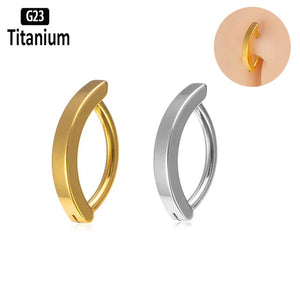ASTM F136 Titanium 14G Belly Button Ring Reverse Curved Navel Barbell Piercing