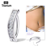 ASTM F136 Titanium Belly Button Ring 14G Reverse Curved Navel 10/12mm Barbell