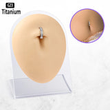 ASTM F136 Titanium Belly Button Ring 14G Reverse Curved Navel 10/12mm Barbell