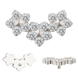 ASTM F136 Titanium Labret Ear Lip Stud CZ Paved Top Stone Cartilage Tragus